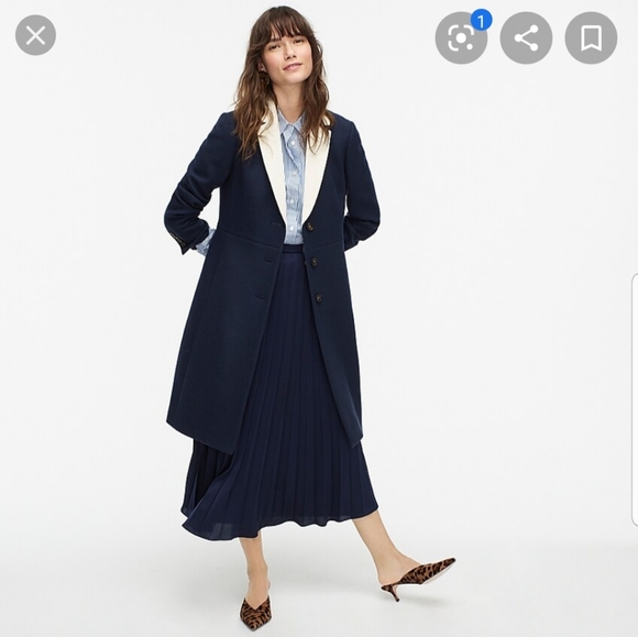 J.Crew Contrast Lapel Topcoat in Double-Serge Wool - Picture 2 of 4